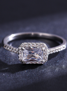 女纯银银戒指欧美风ins百搭闪钻