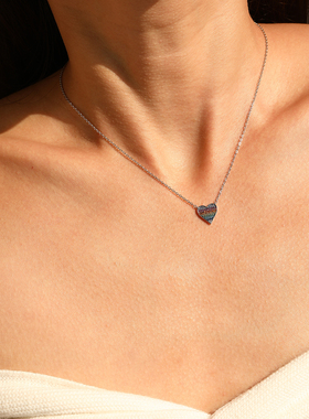 MODIAN摩典S925银像素风爱心项链