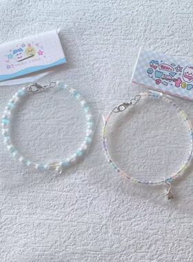 10条新款ins米珠手串彩色简约手链随心配少女高颜值小众串珠百搭