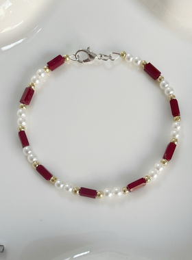 细水晶手链手串女简约时尚饰品水晶手链极细叠搭手饰ins小众清新