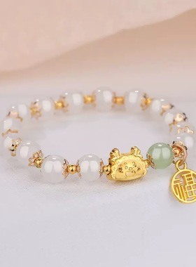 新中式手工手串仿天然红玛瑙手链女新款网红爆款本命年闺蜜礼物