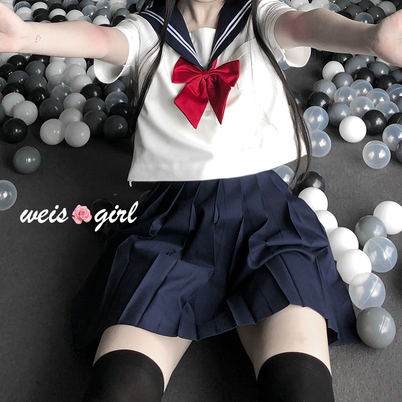 weisgril情调制服诱惑性感JK学生套装日本水手服校服班服学生cos-图0