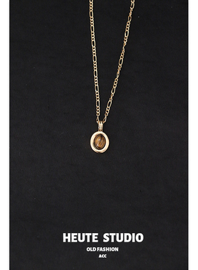 美拉德秋冬琥珀虎眼石项链