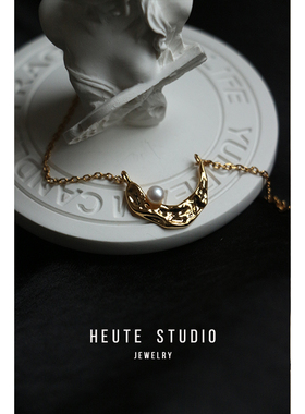 复古轻奢珍珠项链月亮