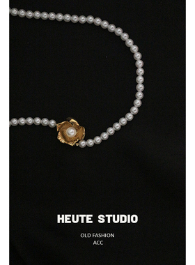 法式复古的浪漫玫瑰珍珠项链