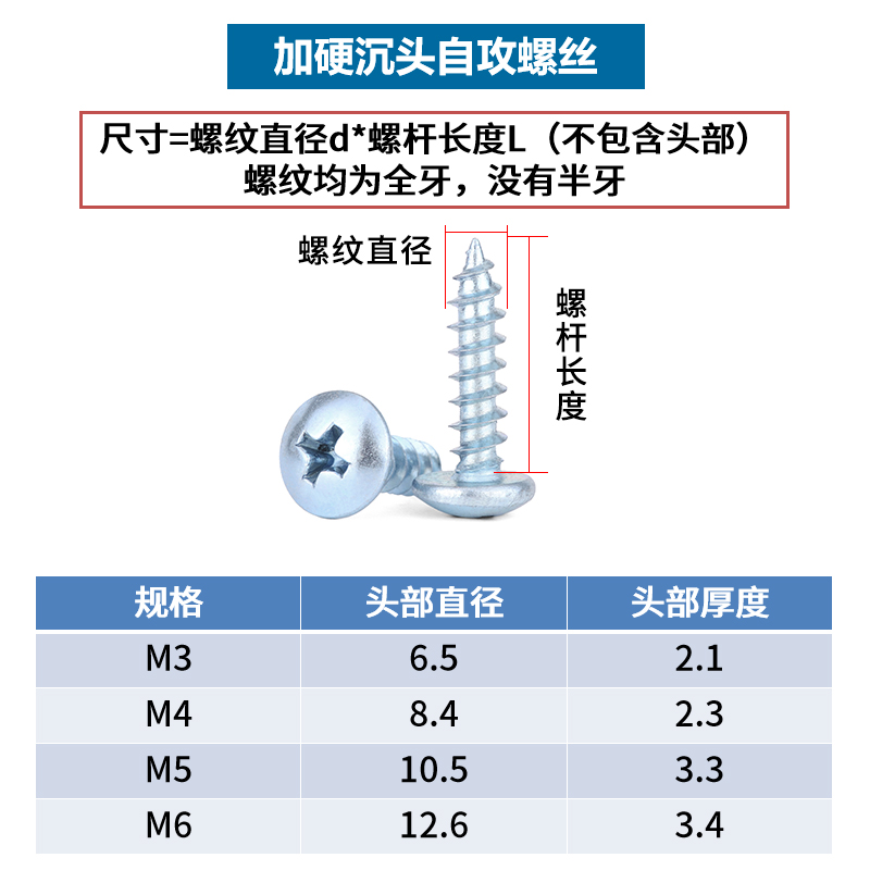 M3M4M5M6 木螺丝加硬大扁头自攻螺丝钉蘑菇头自攻螺丝木螺钉 45折 - 图1