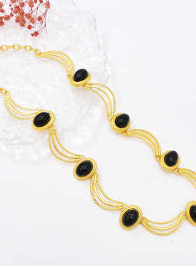 欧美气质复古短款项链金属保色