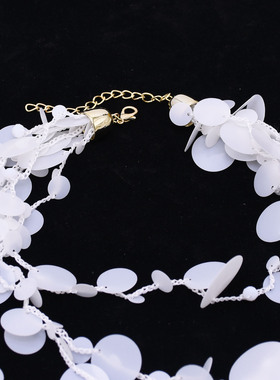 欧美小众设计瀑布式多层叠戴项链