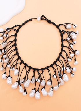 新款跨境异形时尚高级仿珍珠项链