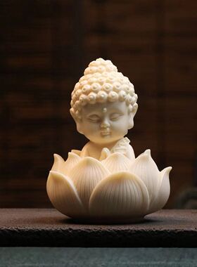 象牙果Ｑ版宝宝佛观音桌面禅意摆件车载观音网红中控台佛像莲花佛