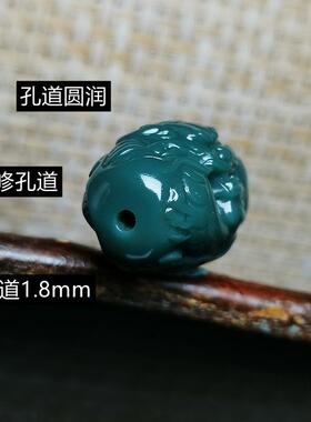 天然阿拉善玛瑙绿碧玉貔貅手串