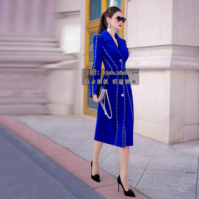 European and American style woolen coat mid-length