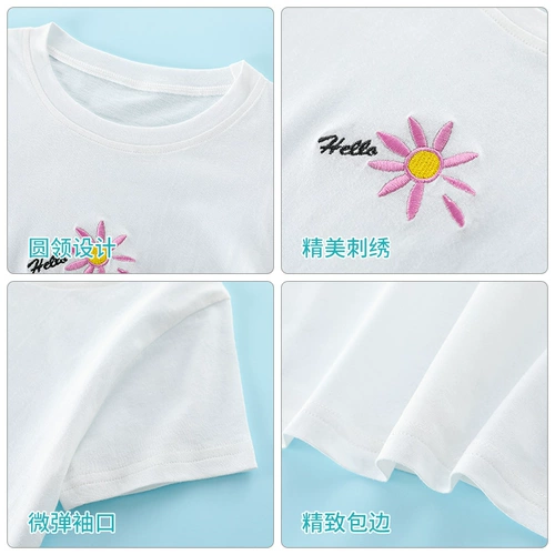 Футболка, хлопковая детская летняя летняя одежда, короткий рукав, коллекция 2022, в западном стиле, подходит для подростков