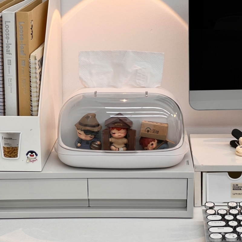 Figure storage display box work station tissue box desktop paper box blind box display stand doll display stand