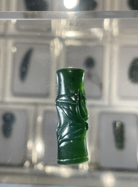 泰山碧玉竹节吊坠天然男女款节节高升玉佩菠菜绿毛衣链玉坠泰山玉