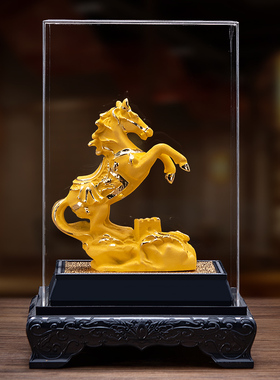 绒沙金前程万里马摆件金马工艺品