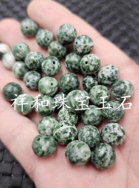 青海翠圆珠玉石散珠石英岩玉
