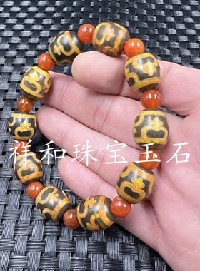 藏式复古玛瑙多宝珠手链玉手串