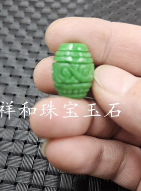 翡翠玉大孔路路通玉石挂件