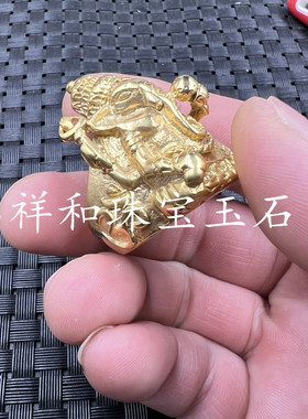金色合金戒指大象指环手饰