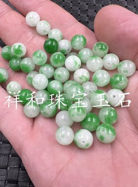翠绿色8毫米圆珠散珠配件