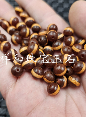 包浆红玛瑙线型天珠圆珠玉石散珠