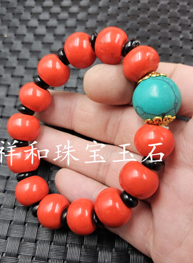 仿红松石算盘珠仿玉石手链