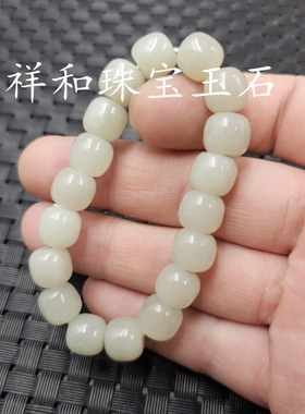 包邮翡翠玉飘花圆珠玉石手链