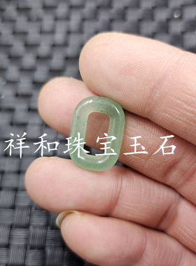 东陵玉方形平安扣玉石挂件