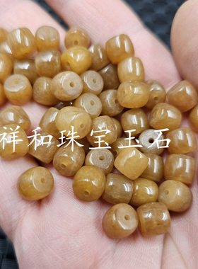 仿新疆和田玉仿末糖料老型珠散珠