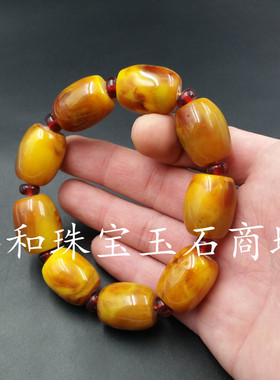 新款二代蜜蜡路路通鸡油黄老蜜蜡