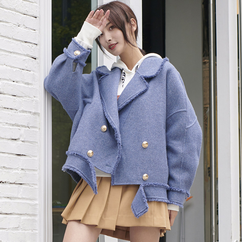 商场同款doublove贝爱2020呢大衣 doublelove毛呢外套