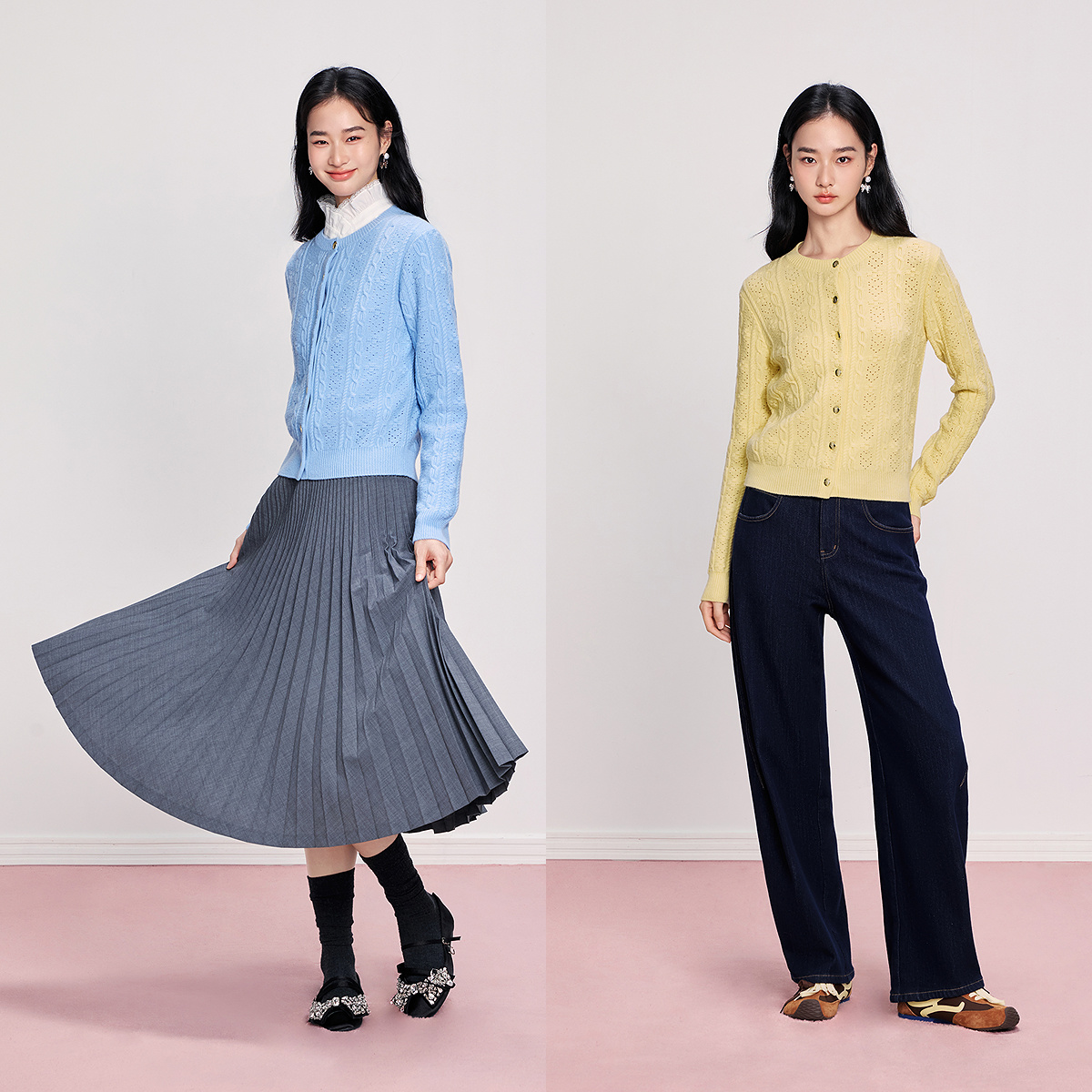 【怀旧奶奶衫】羊毛针织开衫毛衣外套DOUBLOVE贝爱2025秋冬新款 - 图2