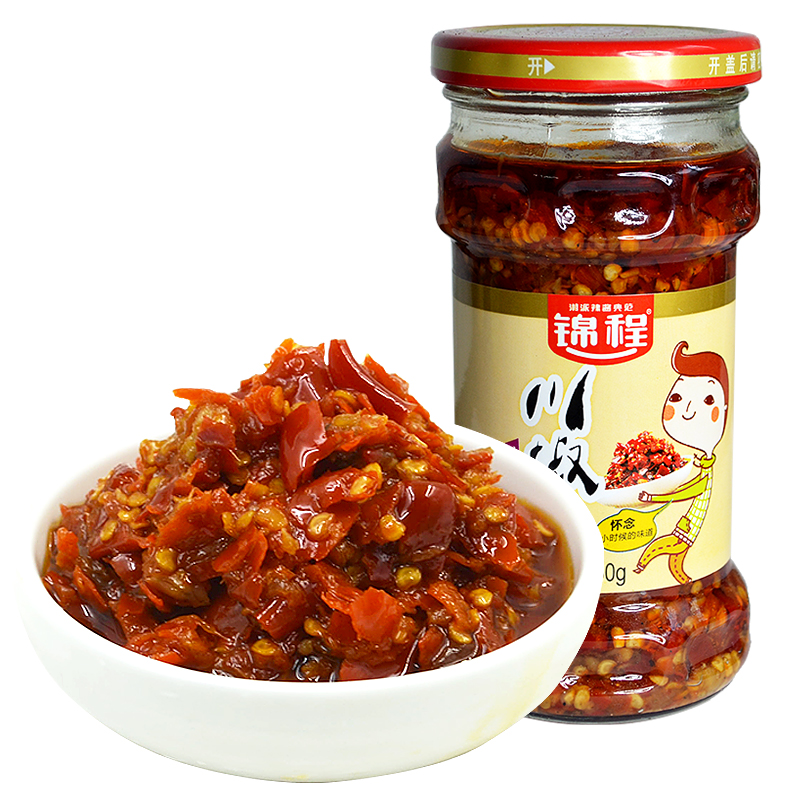 锦程川椒王260g拌饭酱辣椒酱川味饭扫光下饭菜拌面酱调味辣酱瓶装