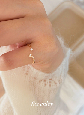3.18上新85折【辰星】日系轻气质~925纯银星星戒指尾戒小众设计感
