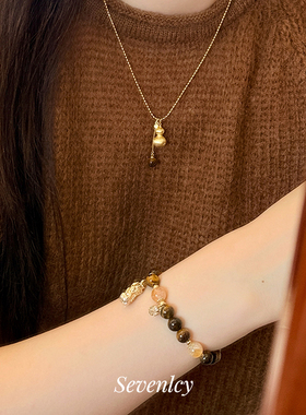 新品【招米纳福】自留推！贵气虎眼石貔貅钱币手链轻奢女