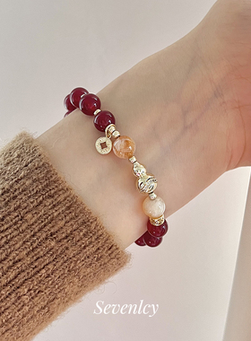 新品【福来运转】轻奢显白红色串珠葫芦手串手链秋冬配饰