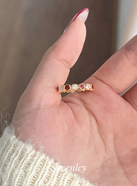 1.3月上新85折【小红花】复古显白~法式浪漫花朵戒指开口戒