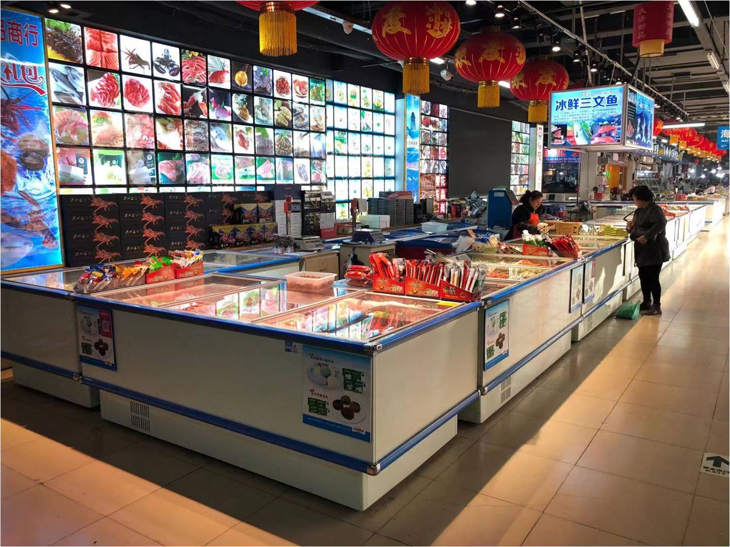 白雪岛柜商超菜场超大冰柜冷冻柜玻璃展示商用1.7-3.5米538/738L - 图0