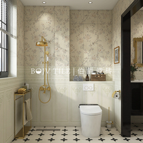 Fa-style Retro Toilet Tiles Wallpaper Flowers Sunflower Plant Flowers Brick Kitchen Toilet Bathroom Sea Kib Wall Brick And Floor Tiles