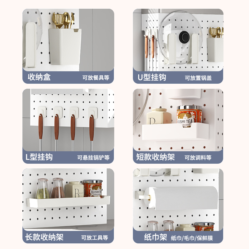 燃气热水器管道洞洞板装饰壁挂炉天然气管线遮丑挡板置物架 - 图2