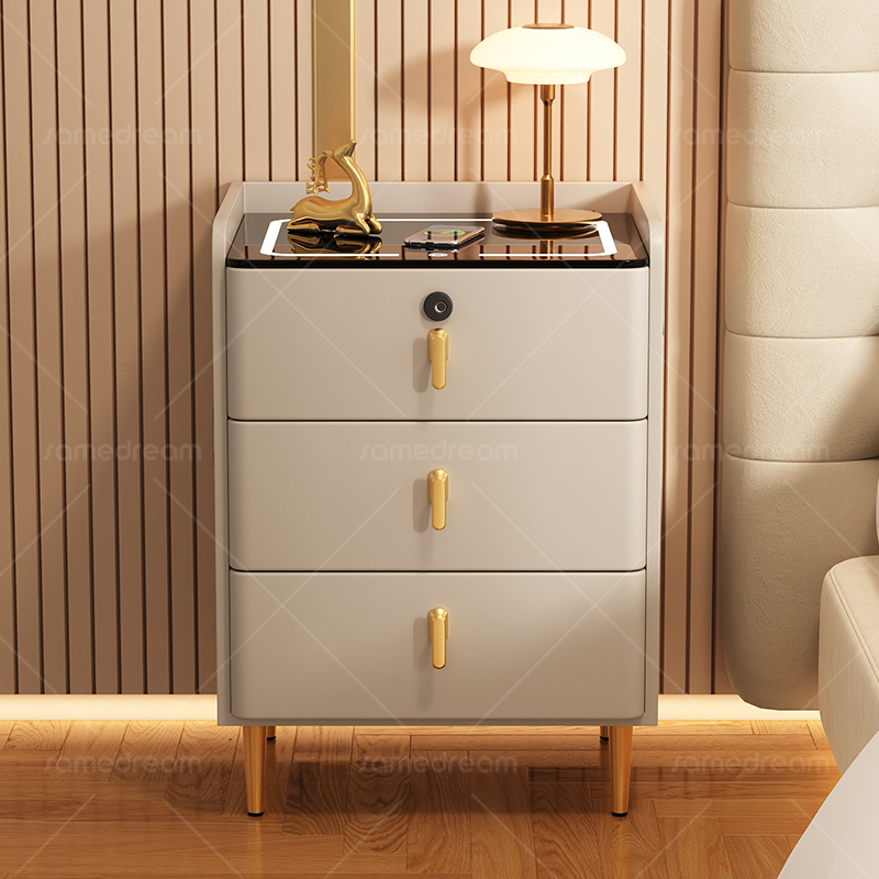 智能床头柜简约现代实木轻奢高级感2024新款多功能无线充电床边柜,淘宝优惠券,粉丝福利购,淘宝优惠卷