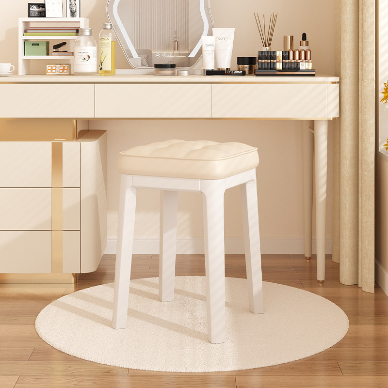 三梦家用梳妆台凳子轻奢女生卧室无靠背化妆凳美甲椅子网红化妆椅 - 图3