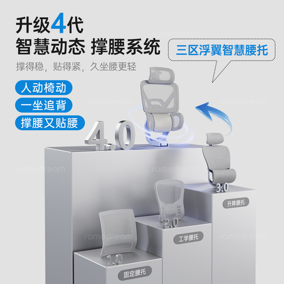 Reclining lumbar support ergonomic chair