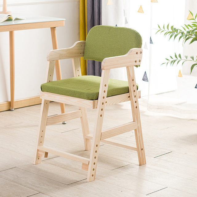 Children's study chair can be upgraded solid wood seat stool student desk writing homework chair home backrest dining chair