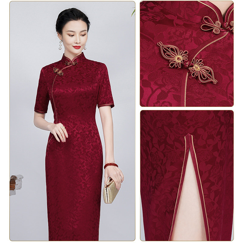 钱塘佳人红色2022年秋新款喜旗袍 钱塘佳人旗袍