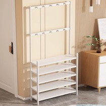 Solid Wood Shoe Rack Home Doorway Simple Cloister Frame Integrated 2023 New Burst Cream Wind White Large Capacity Shoe Cabinet