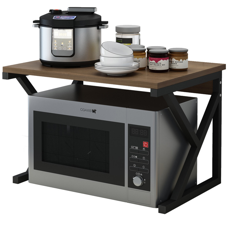 厨房多功能微波炉架子置物架家用台面钢木烤箱电饭煲桌面收纳支架 - 图0