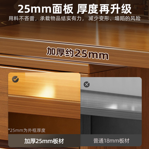 实木转角电脑桌梳妆台一体家用卧室床边桌轻奢书桌带储物柜工作台 - 图3