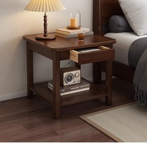 Log Wind Living Room Home Small Table Sofa Edge A Few Small Tea Table Solid Wood Legs Small Shelve Bedroom Bedside Cabinet